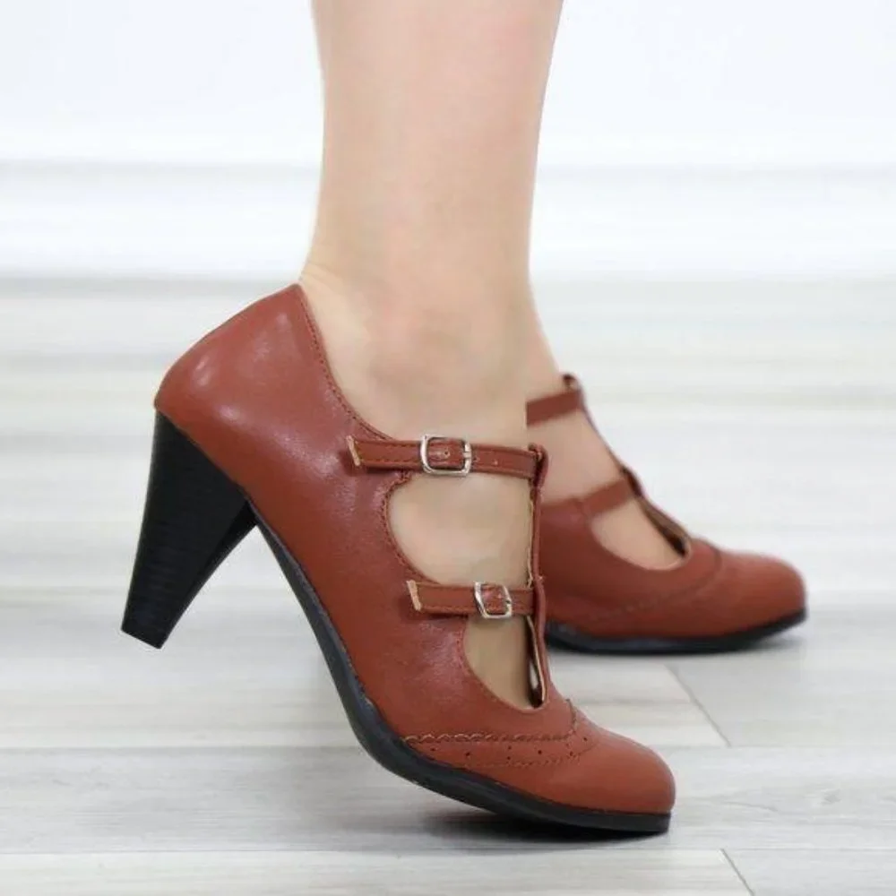 Vintage Style Oxford Heels Rockabilly - Picture 6 of 11